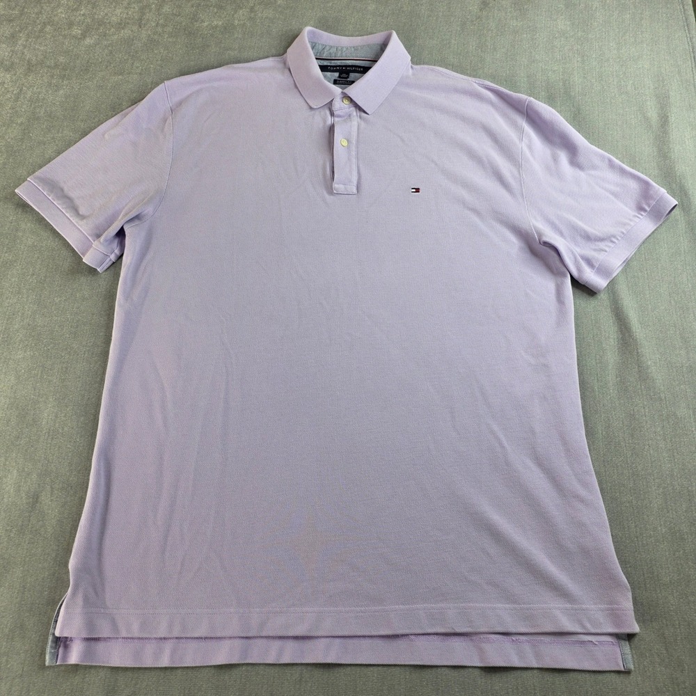 Tommy Hilfiger Mens XXL Lavender Purple Classic Fit Short Sleeve‎ Polo Shirt